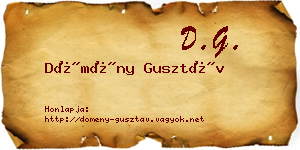 Dömény Gusztáv névjegykártya