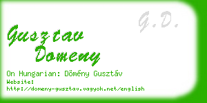gusztav domeny business card