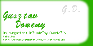 gusztav domeny business card